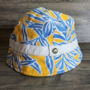 🏆435 Izod Yellow and Blue Floral 100% Cotton Bucket Hat